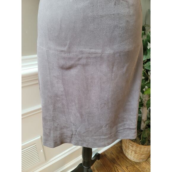 Fate Faux Suede Dress Womens Medium Taupe Polyester Blend Short Sleeve - Picture 7 of 12